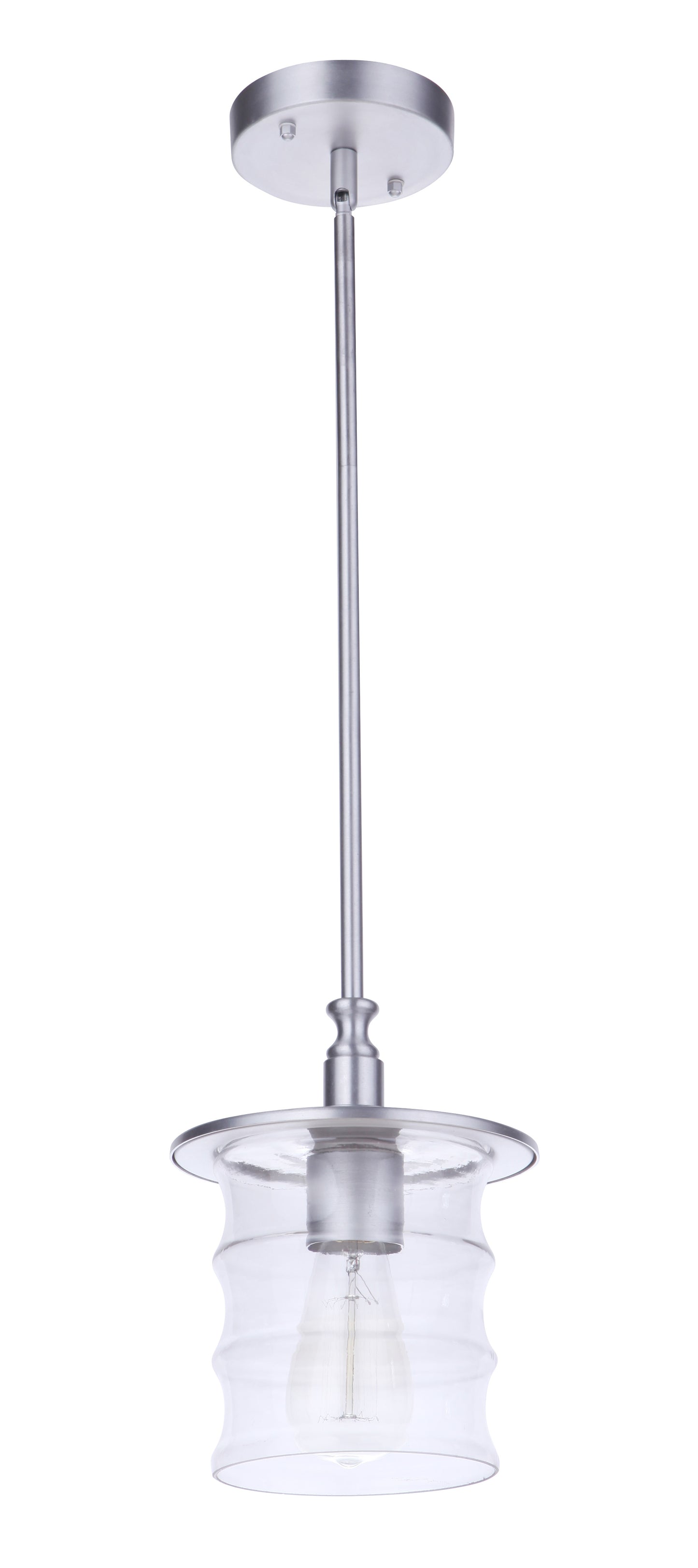 ZA3611-SA - Canon 1 Light 7.5" Wide Outdoor Pendant - Satin Aluminum