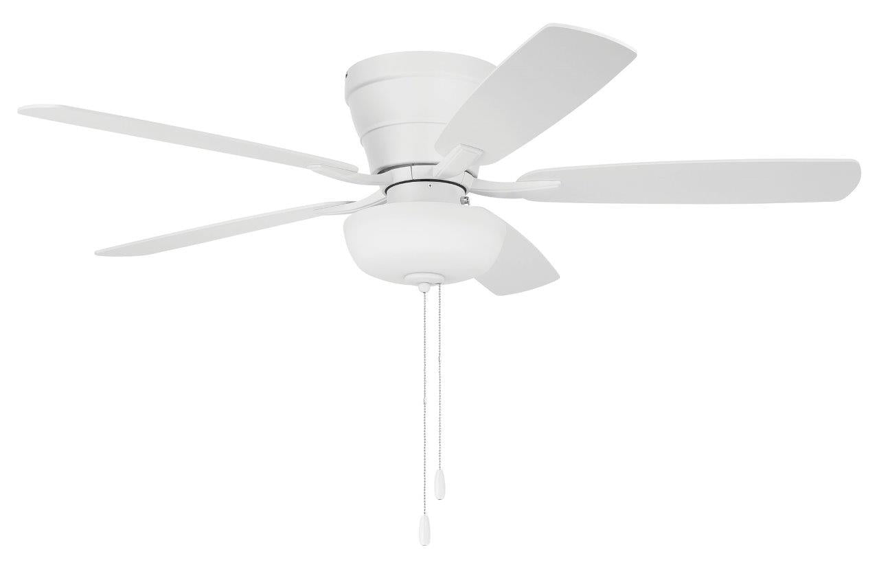 WHL52W5C1 - Wheeler 52 2-Light Bowl 52" 5 Blade Ceiling Fan with Light Kit - White