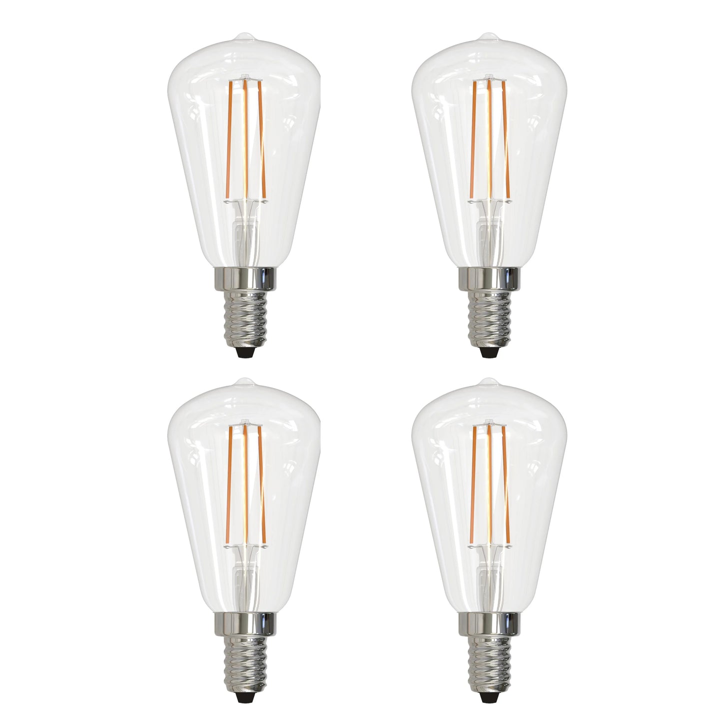 776822 - Filaments Dimmable ST15 Clear Glass Candelabra Base - 4 Watt - 3000K - 4 Pack