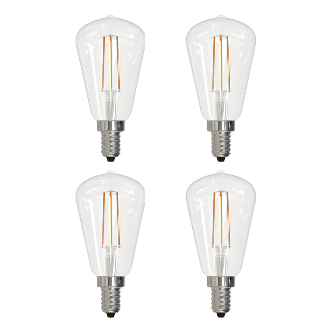 776822 - Filaments Dimmable ST15 Clear Glass Candelabra Base - 4 Watt - 3000K - 4 Pack