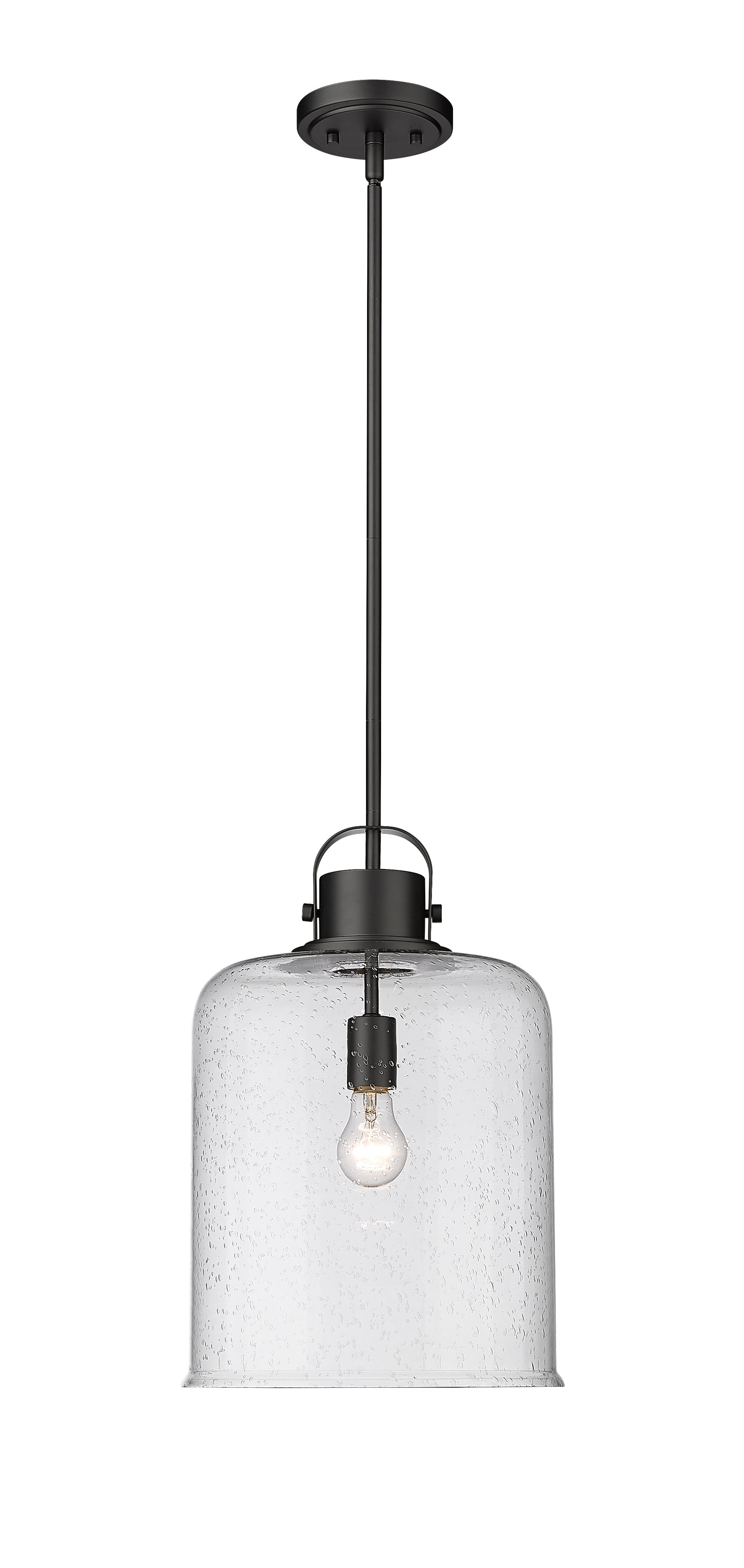 340P12-MB - Kinsley 1 Light 12" Pendant - Matte Black