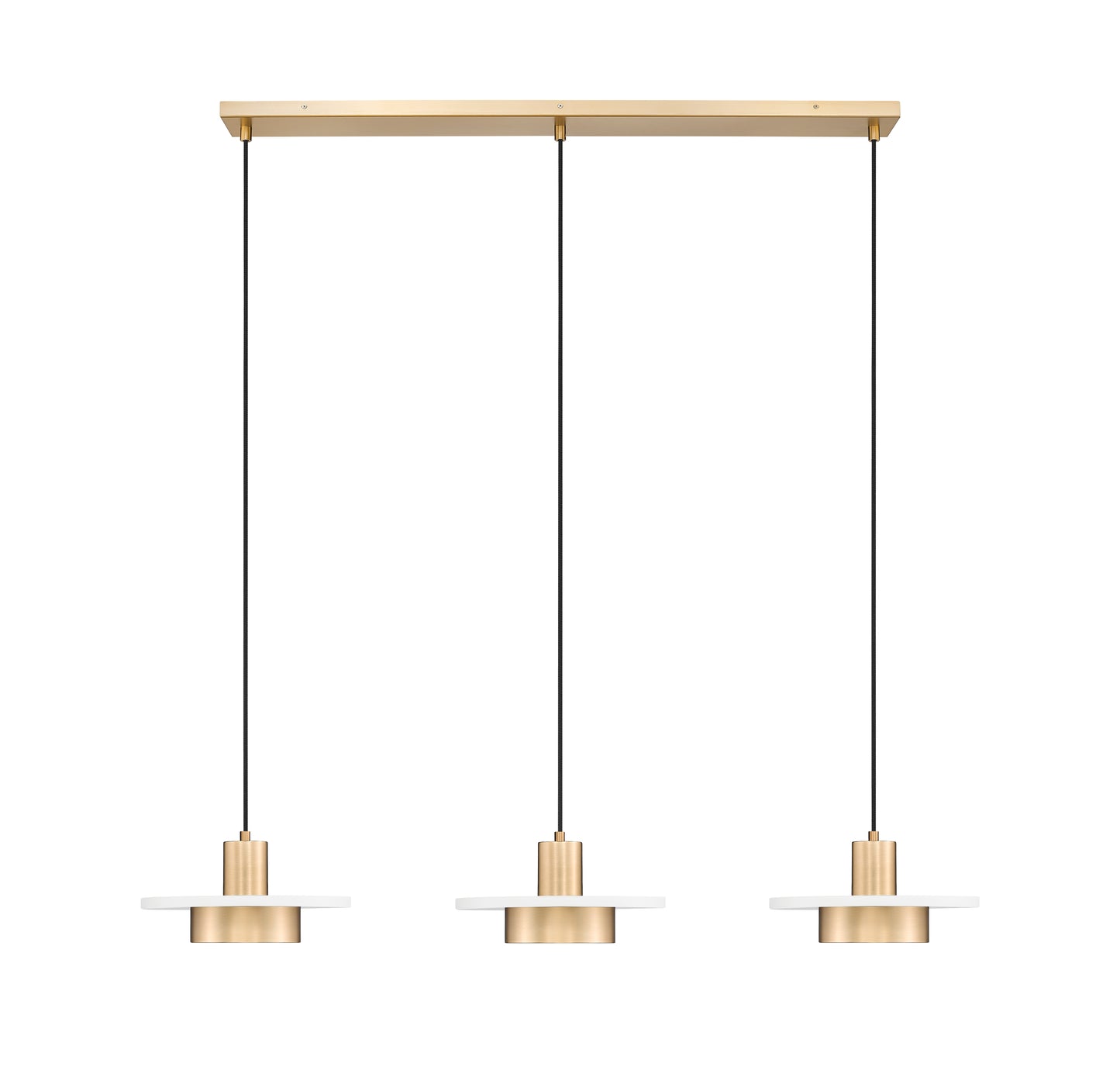 829P12-3L-MW-MGLD-LE - Ludo 3 Light Linear 52" Chandelier - Matte White / Modern Gold