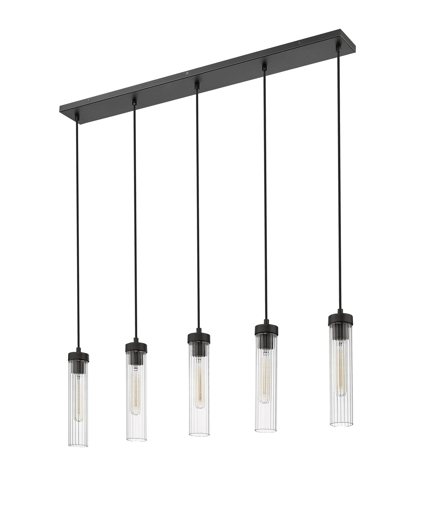 740P-5L-MB - Beau 5 Light Linear 42" Chandelier - Matte Black