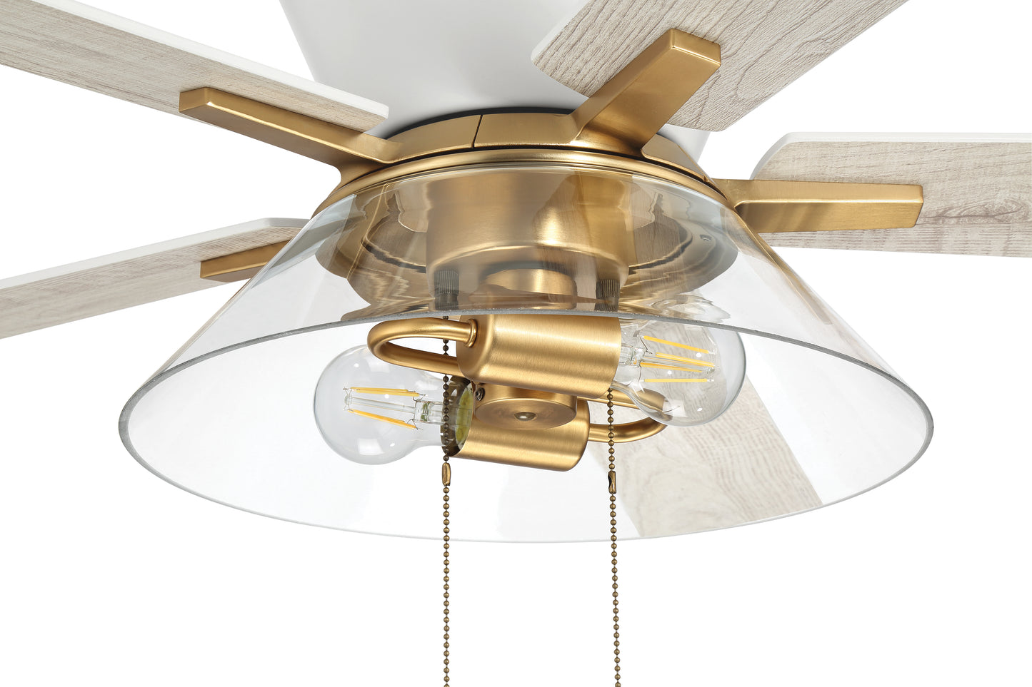 IST52WSB5 - Insight 52" 5 Blade Ceiling Fan with Light Kit - White / Satin Brass
