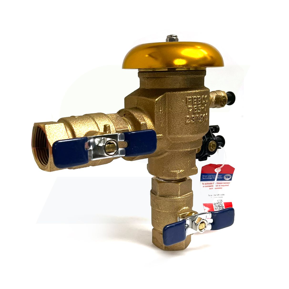 765 - Bronze Pressure Vacuum Breaker Backflow Preventer, Quarter Turn Shutoffs