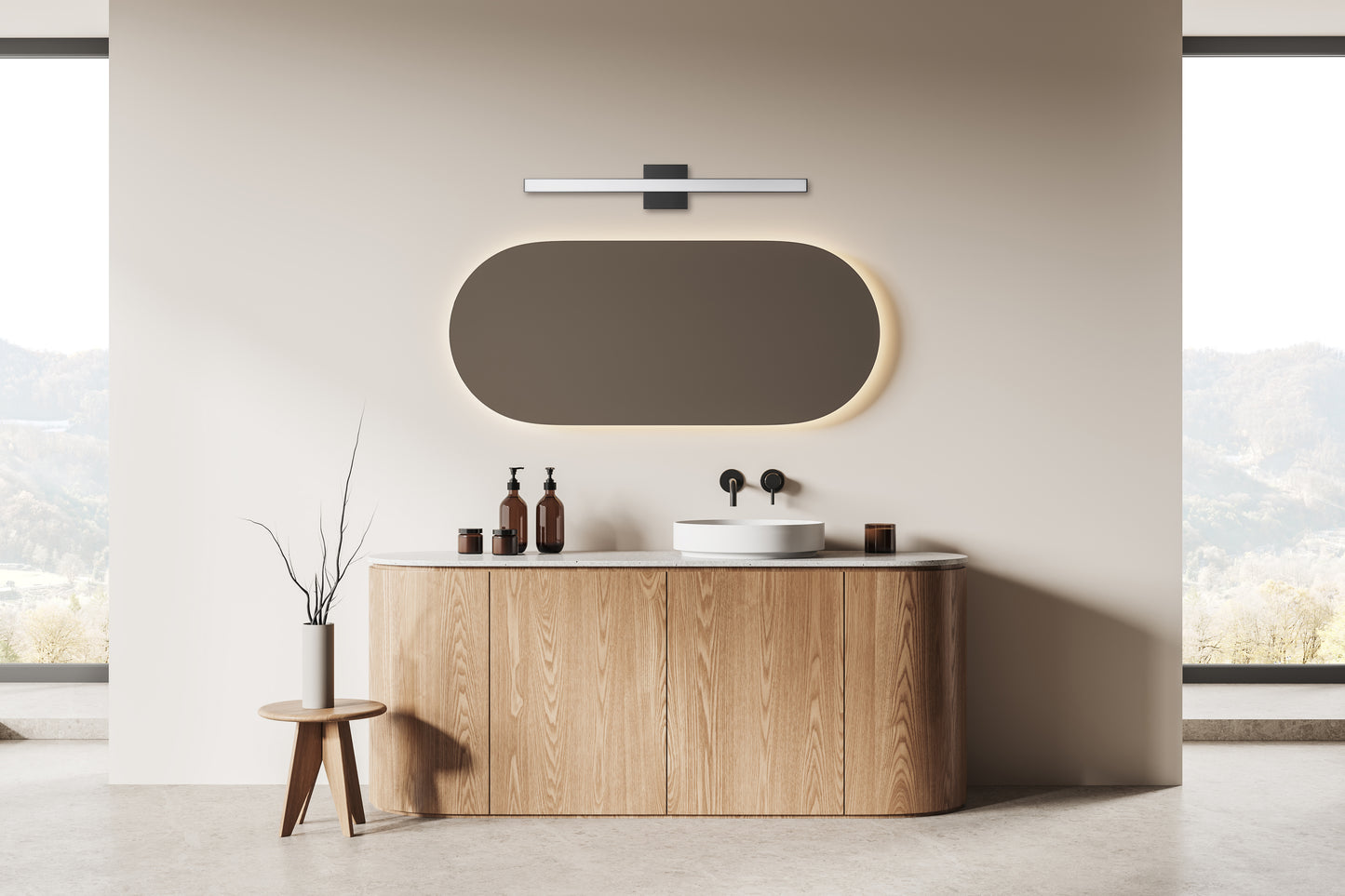 10130FB-LED - Trim 1 Light 30" Wide LED Vanity Light - Flat Black