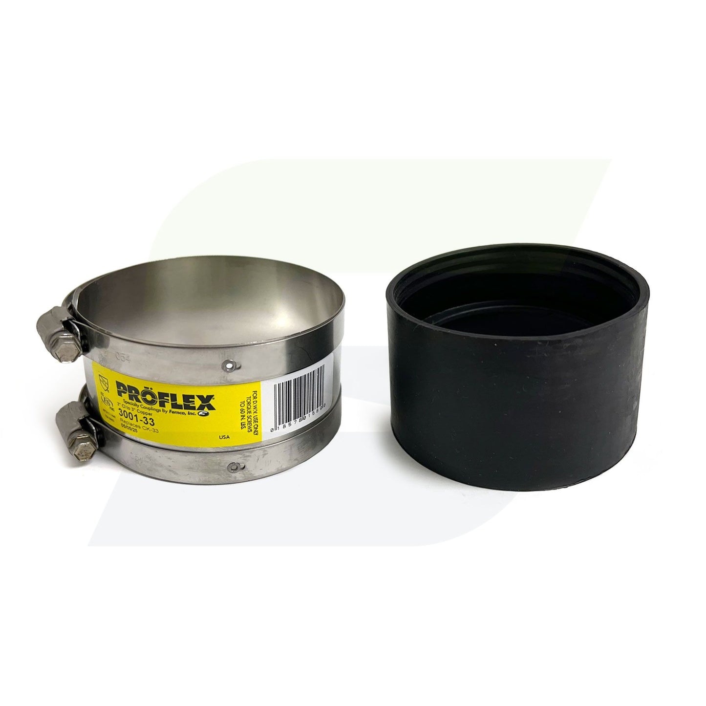 3001-33 - Cast Iron / Plastic / Steel  to Copper Proflex Coupling - 3"