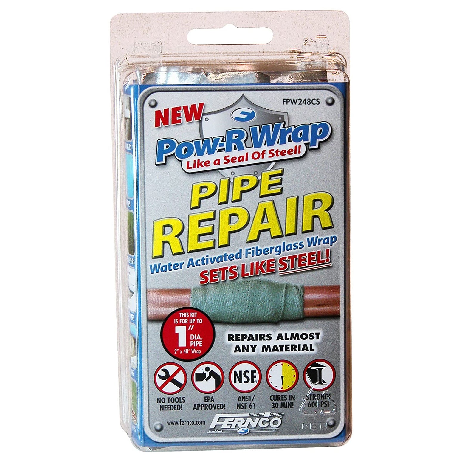 FPW248CS - Pow-R Wrap Fiber Glass Pipe Repair Kit - Up to 1