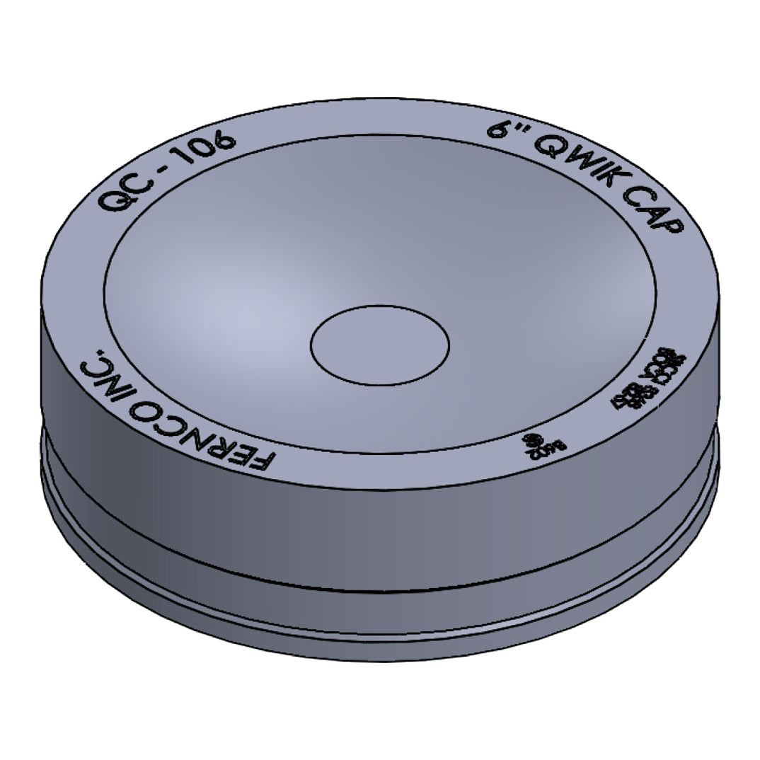 QC-106 - Reusable Qwik Caps for Pipe Ends, Testing & Clean-Outs - 6"