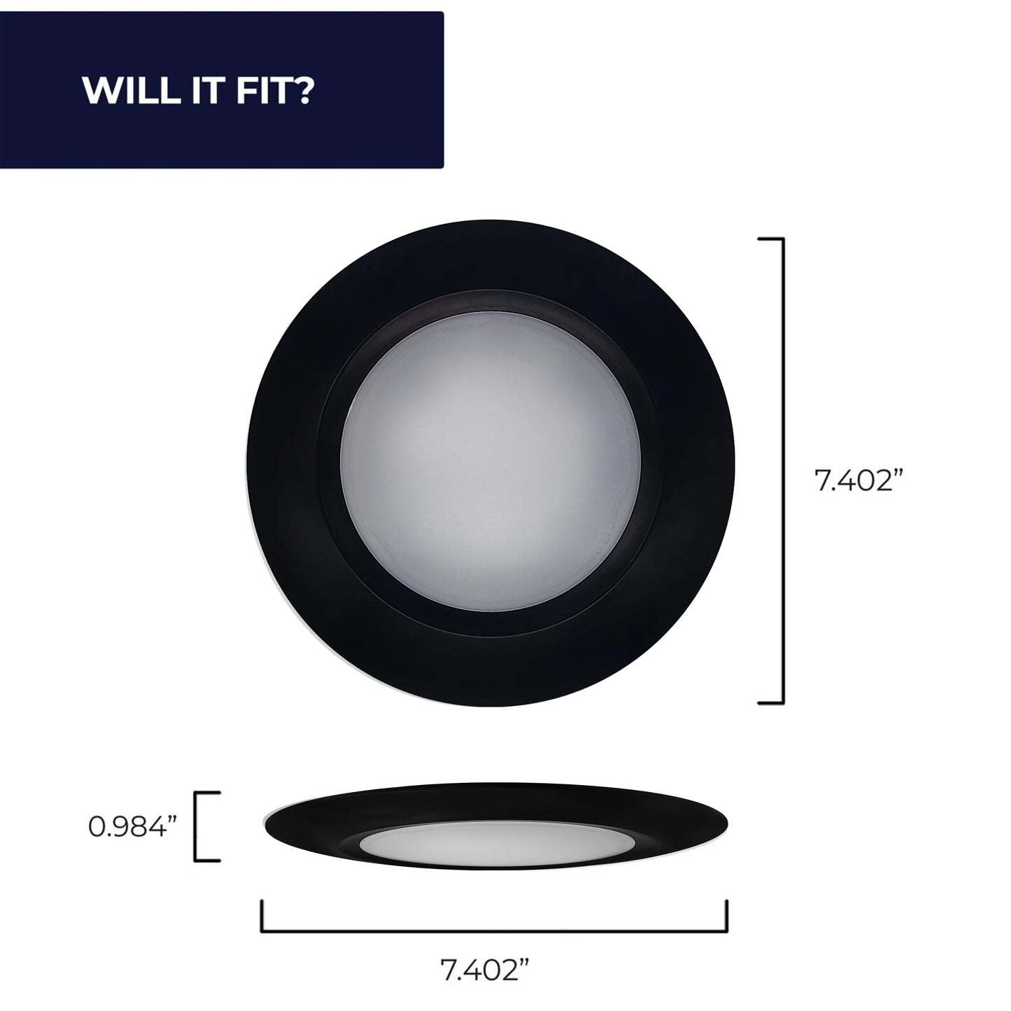 773275 - 6 Watt LED 7" Disc, 3000K, 1100 Lumens, Black Finish - 6 Pack