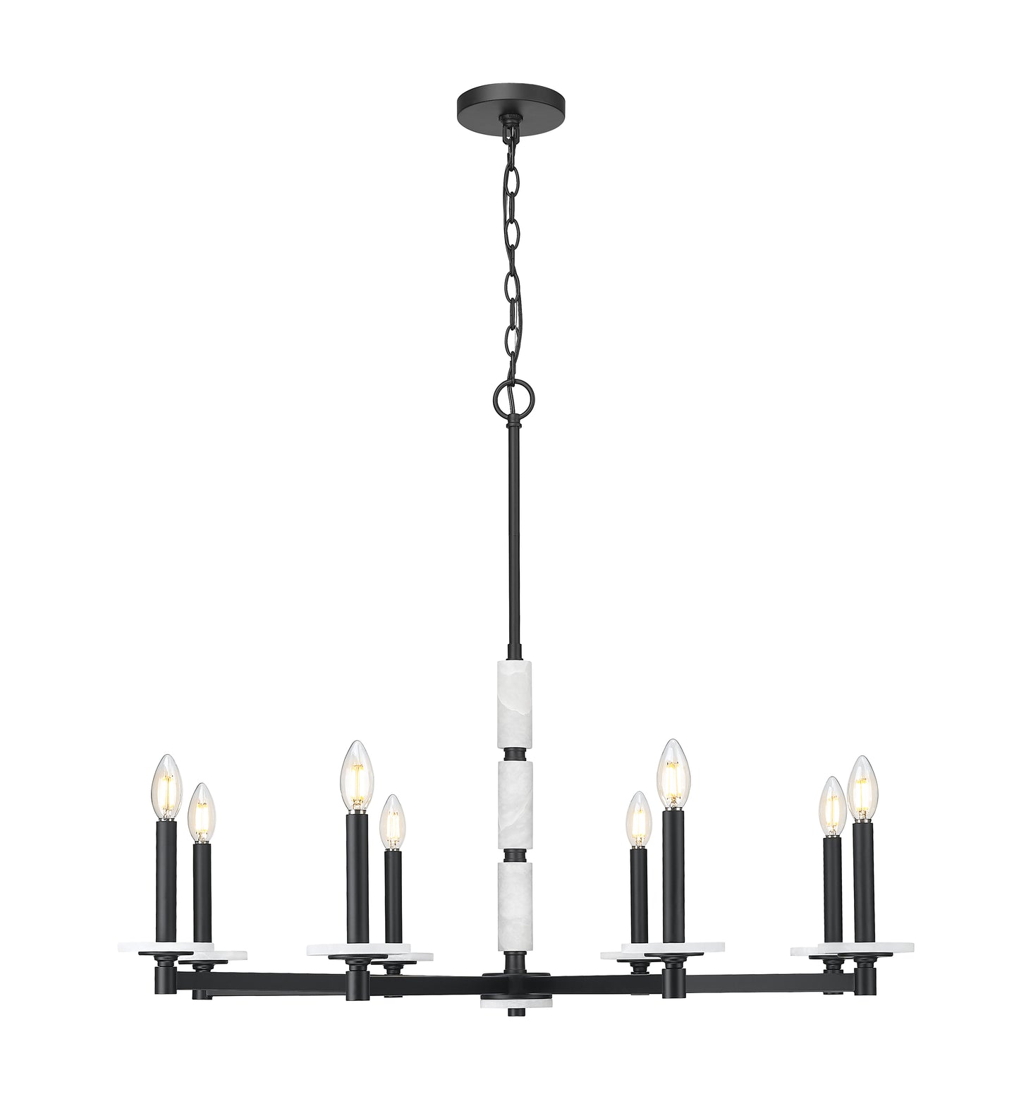 3045-8MB - Kaden 8 Light 36" Chandelier - Matte Black