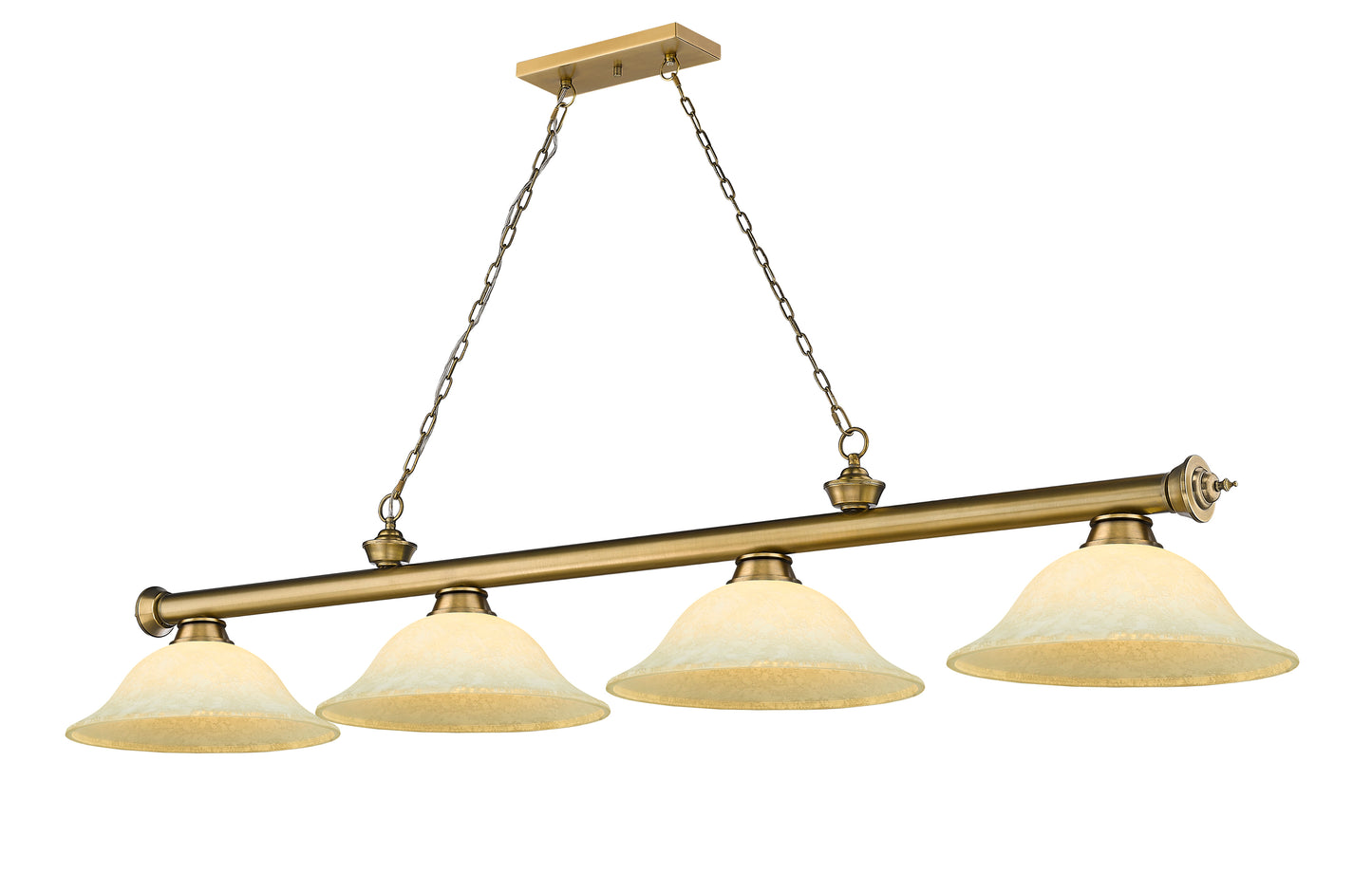 2306-4RB-GM16 - Cordon 4 Light 82" Billiard - Rubbed Brass