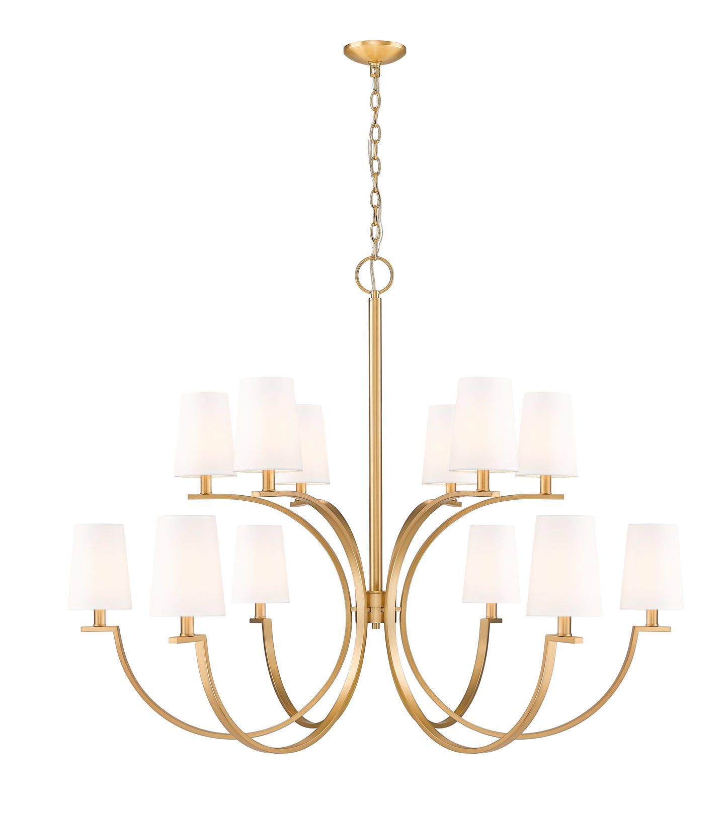 2016-12MGLD - Cordelia 12 Light 48" Chandelier - Modern Gold