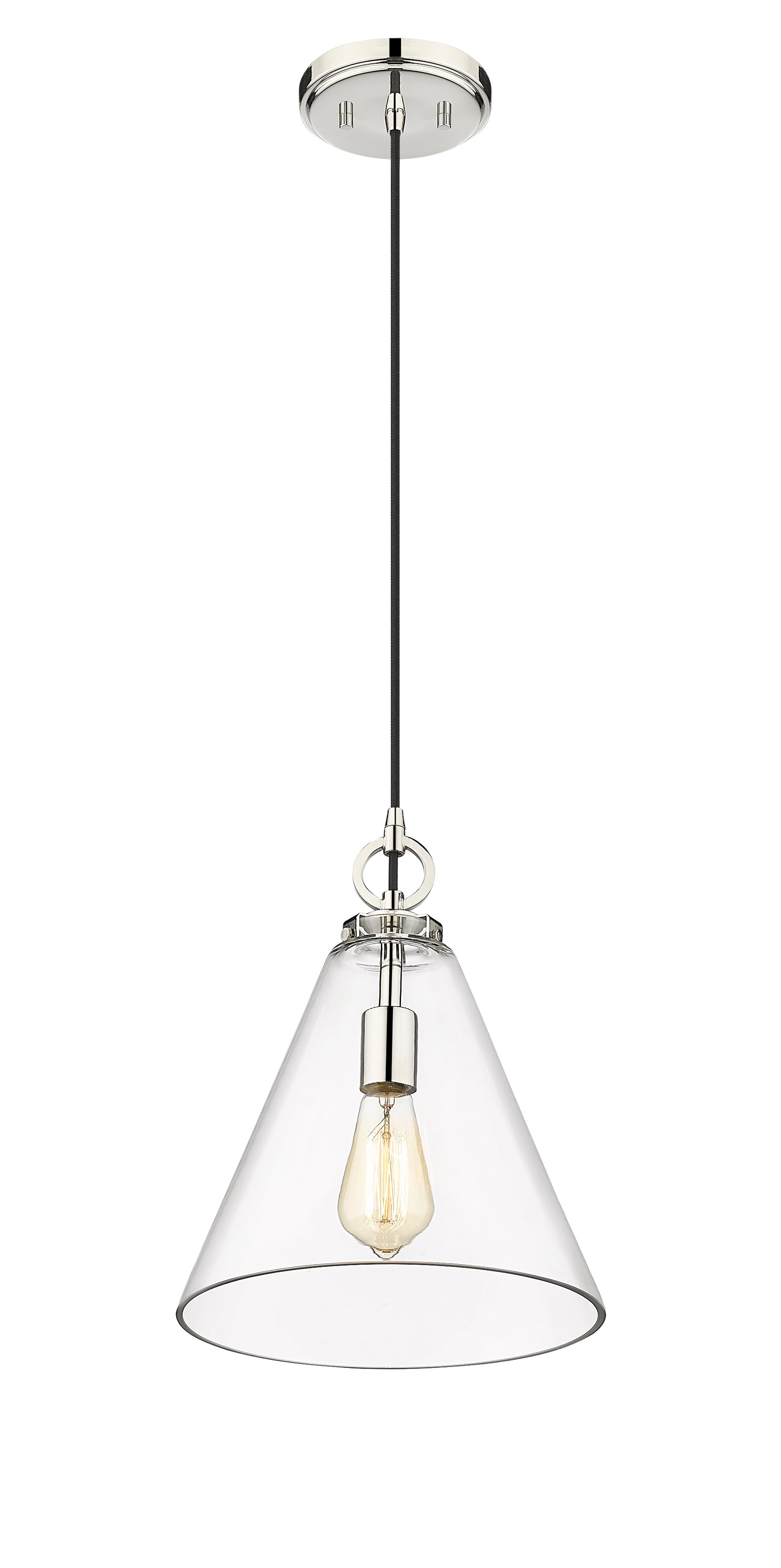 3034P11-PN - Harper 1 Light 12" Pendant - Polished Nickel