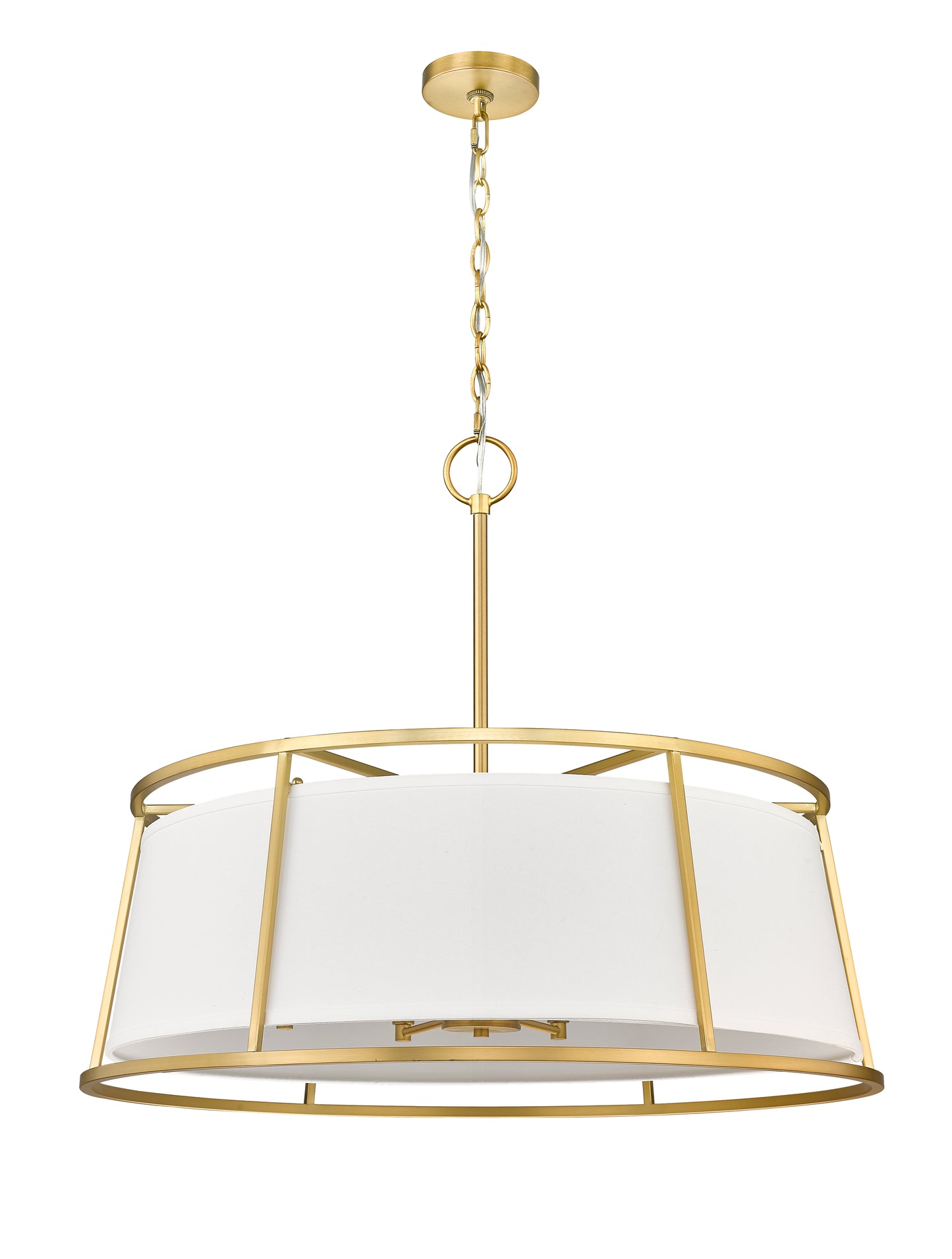 1935-32RB - Lenyx Pendant 8 Light 32" Chandelier - Rubbed Brass