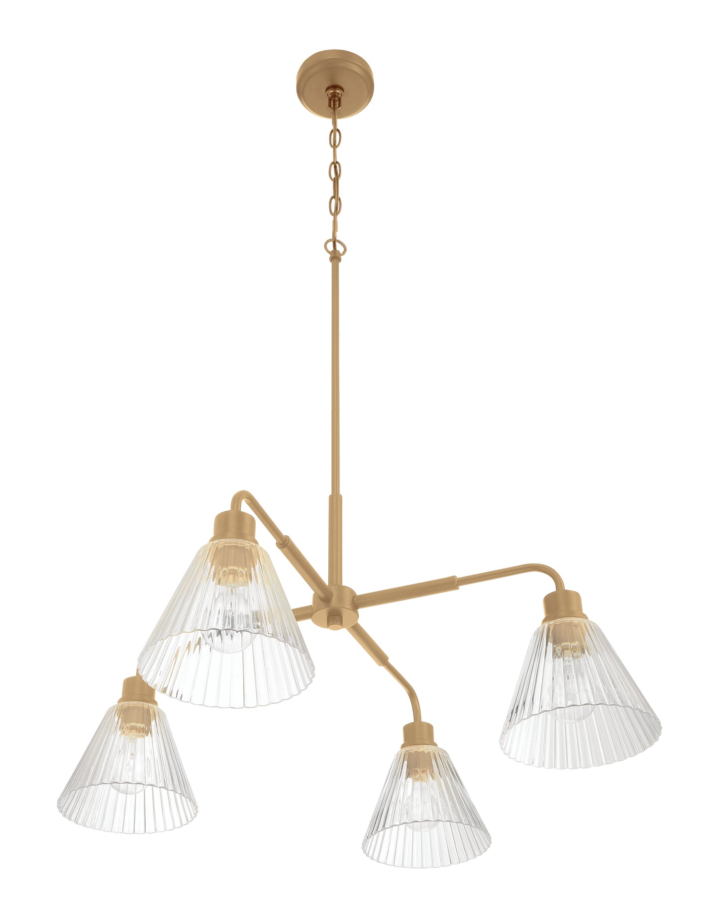 61124-CPZ - Pleated 4 Light 30" Wide Chandelier - Premium Bronze