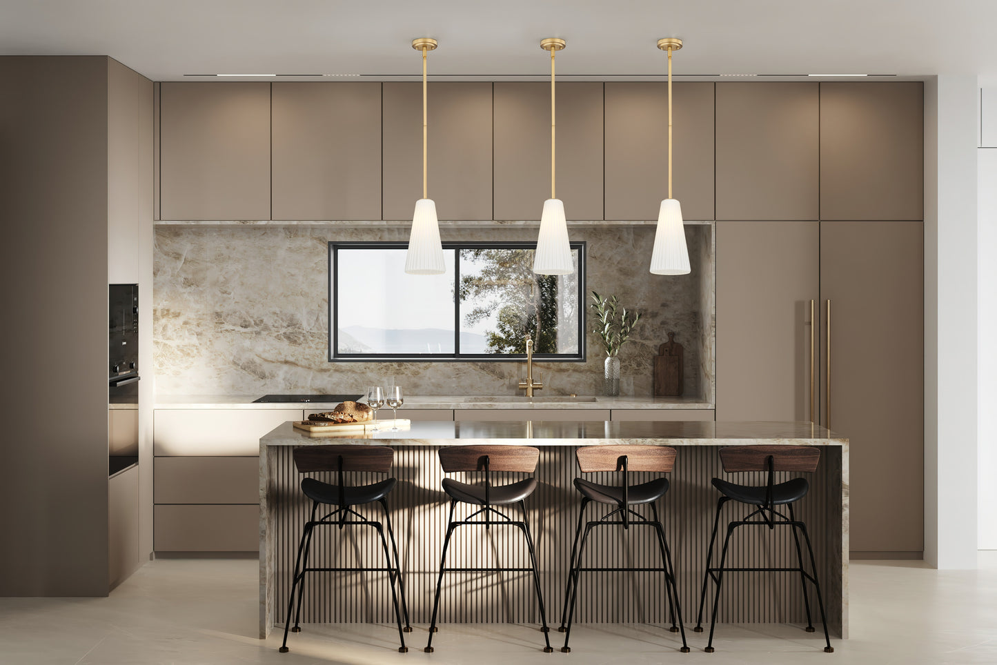 3043P7-ROD-MGLD - Farrell 1 Light 7" Pendant - Modern Gold