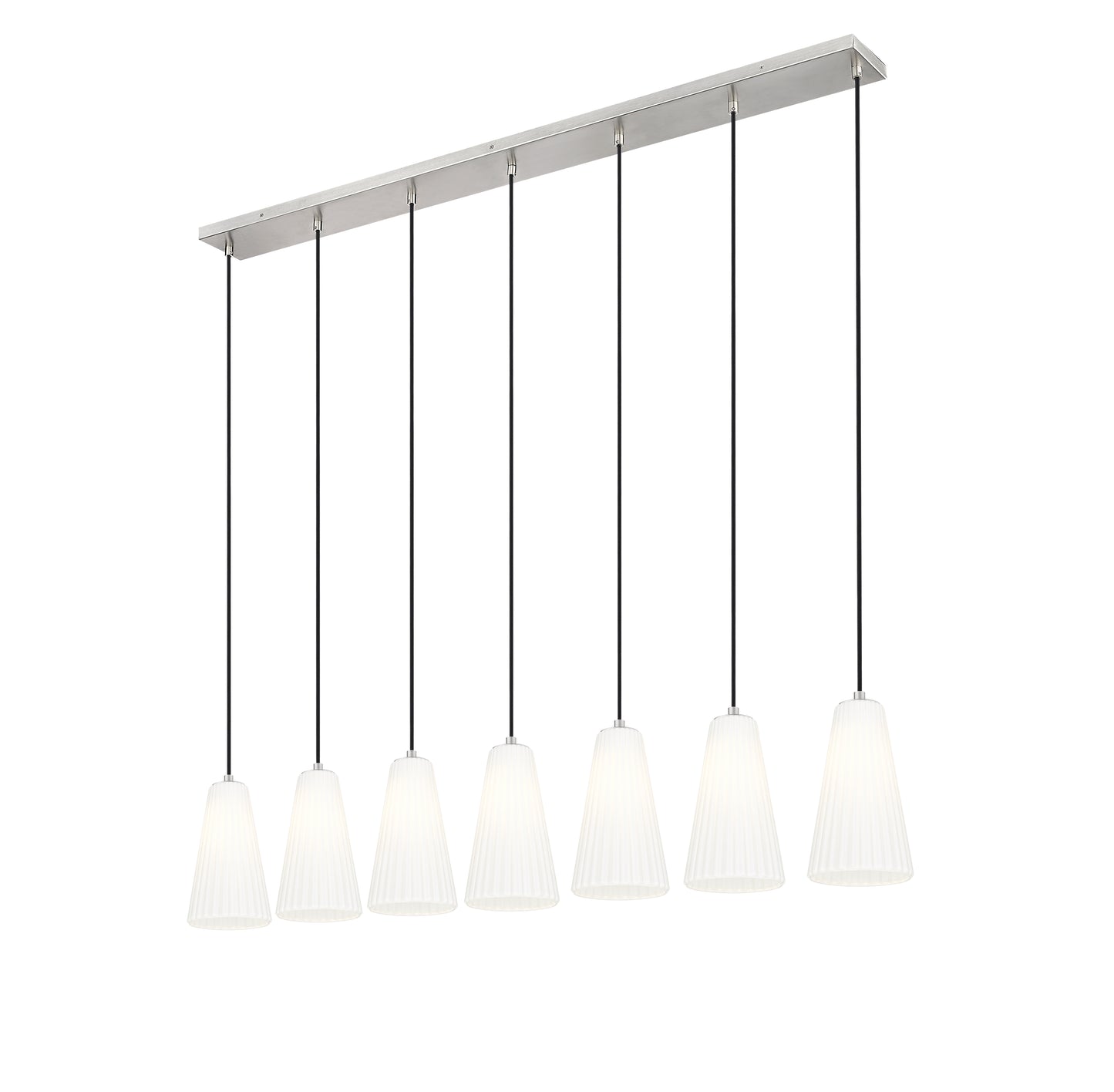 3043P6-7L-BN - Farrell 7 Light Linear 54" Chandelier - Brushed Nickel