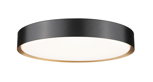 1014F20-MB-MGLD-LED - Kawan 1 Light Flush 20" Mount - Matte Black / Modern Gold