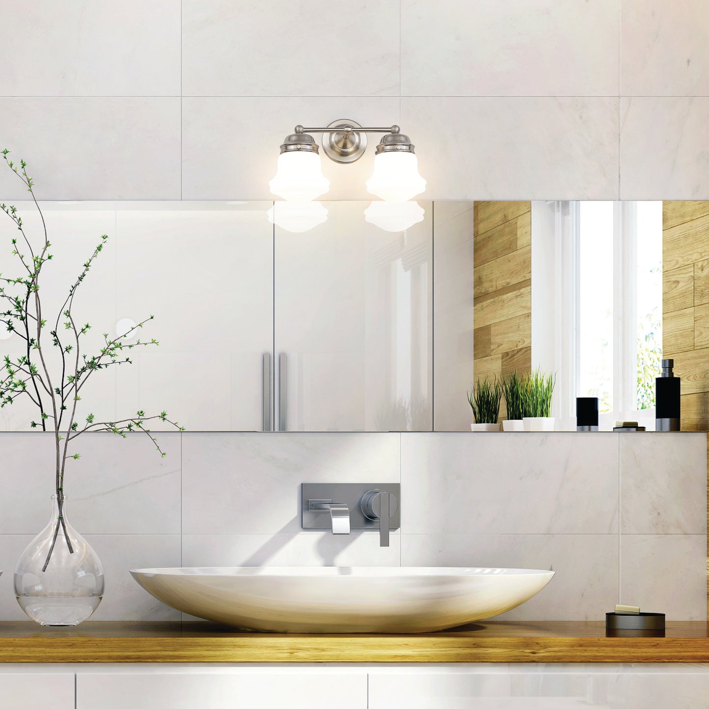 735-2V-BN - Vaughn 2 Light 16" Vanity - Brushed Nickel