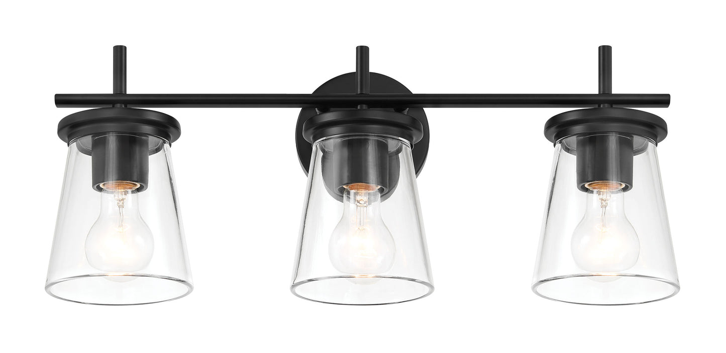 60403-FB - Connell 3 Light 22" Wide Vanity Light - Flat Black