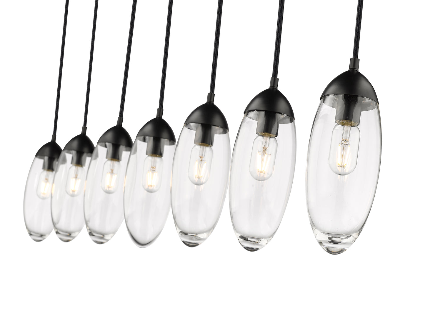 651P-7L-MB - Arden 7 Light Linear 54" Chandelier - Matte Black