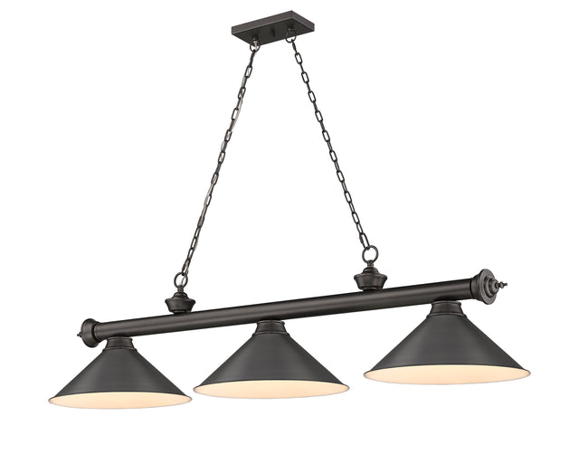 2306-3BRZ-BRZ15 - Cordon 3 Light 57" Billiard - Bronze
