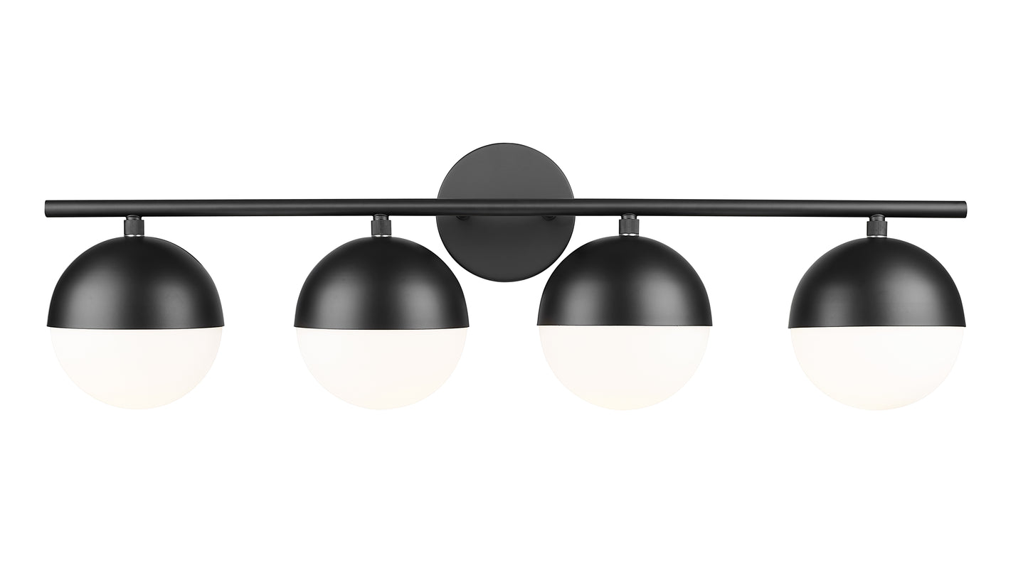 7517-4V-MB - Realm Sphere 4 Light 32" Vanity - Matte Black