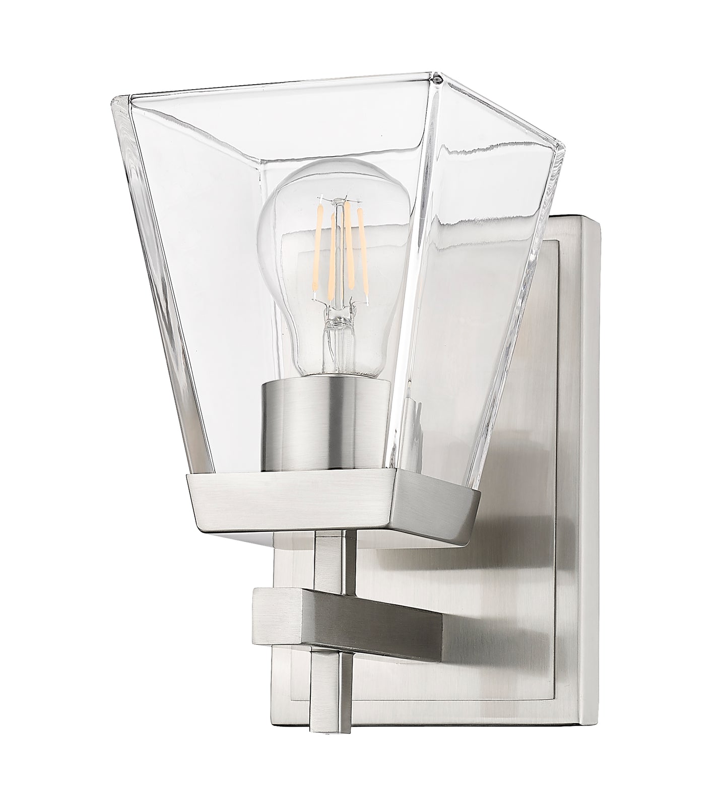 819-1S-BN - Lauren 1 Light Wall 8" Sconce - Brushed Nickel