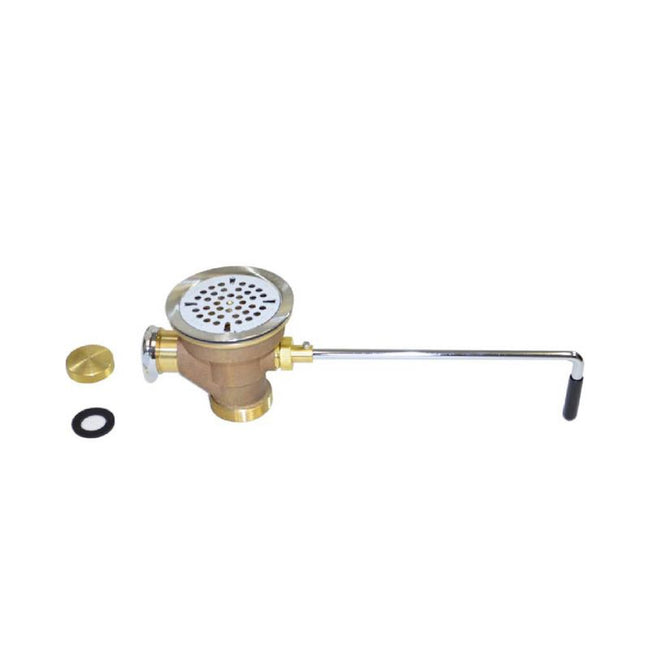 22438 - DrainKing Flat Strainer Brass Overflow