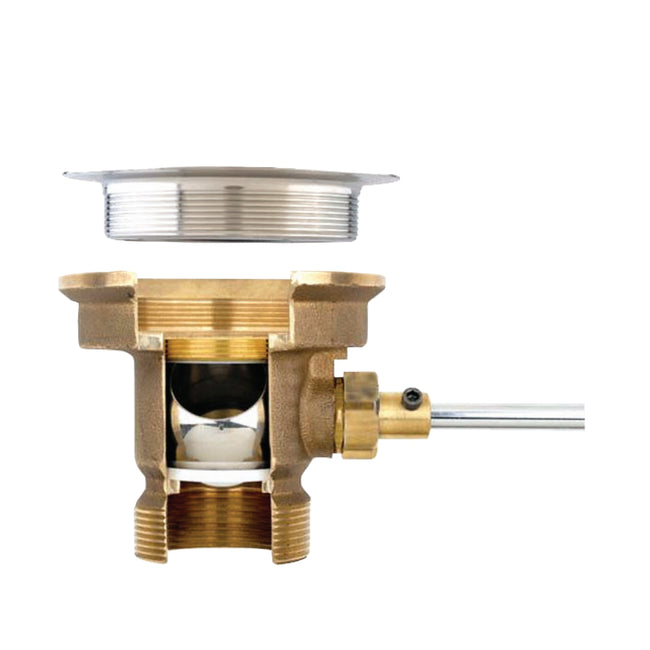 22438 - DrainKing Flat Strainer Brass Overflow