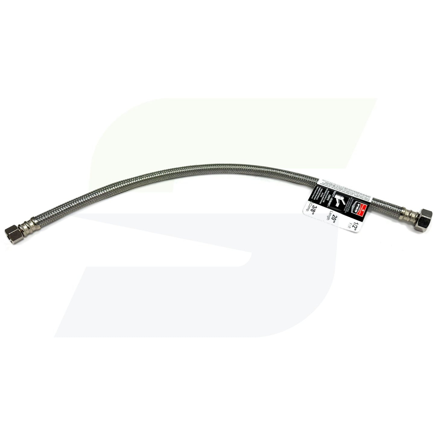 PRO1F - Pro Series Braided Stainless Steel Hose Faucet Connector - 3/8" Comp x 1/2" FIP