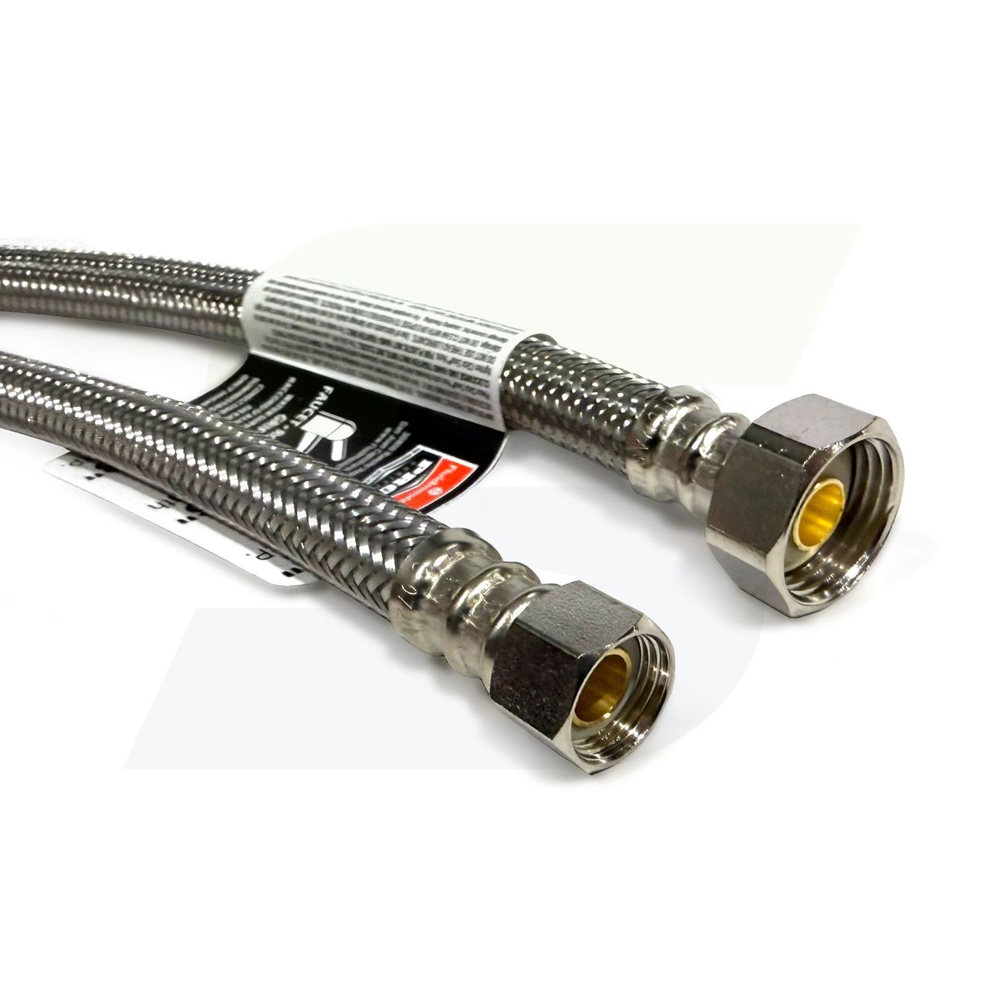 PRO1F - Pro Series Braided Stainless Steel Hose Faucet Connector - 3/8" Comp x 1/2" FIP