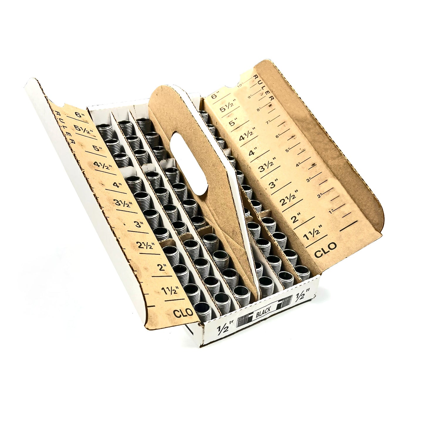 NPBA1200 - Assortment of 66 Black Steel Pipe Nipples - Domestic - 1/2"