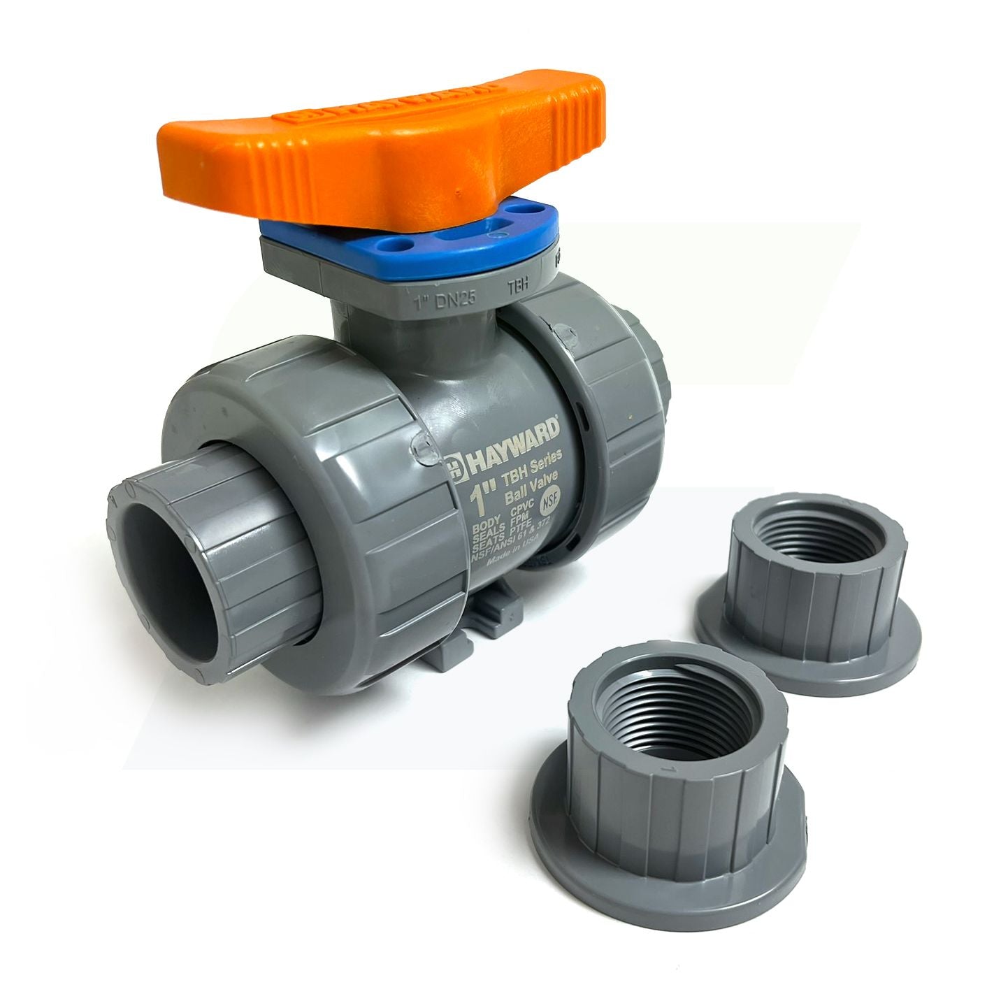 1" CPVC TBH Series Ball Valve Socket or Threaded Ends - FPM Seals