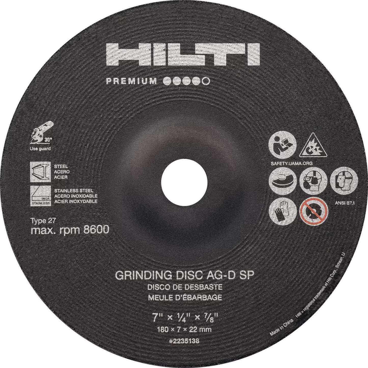 hilti's grinding disc front