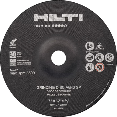hilti's grinding disc front