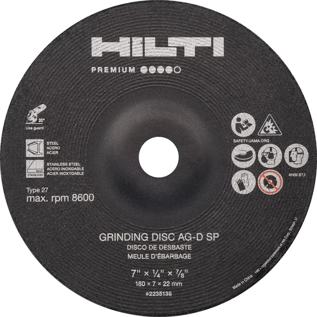 hilti's grinding disc front