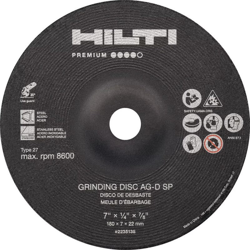 hilti's grinding disc front