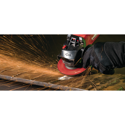 hilti's grinding disc grinding ridges off of flat steel