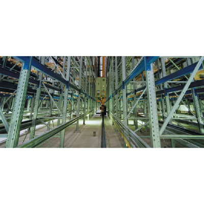 metal racking secured into concrete with KH-EZ 3/8" x 3" masonry screw anchor