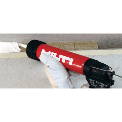 Hilti acrylic firestop caulk applied in ceiling seam