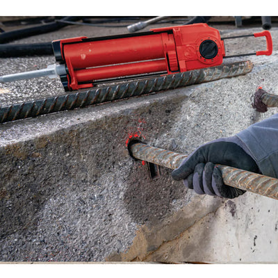 hilti's hy 200-a anchoring adhesive securing rebar in concrete