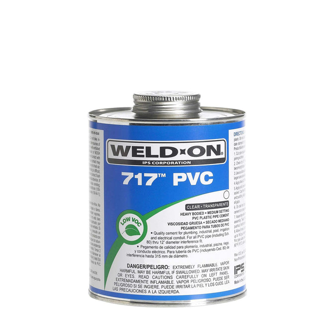 Weld-On 10150 - 717 PVC Heavy Bodied Medium Setting Low PVC Cement - 1/2 Pint