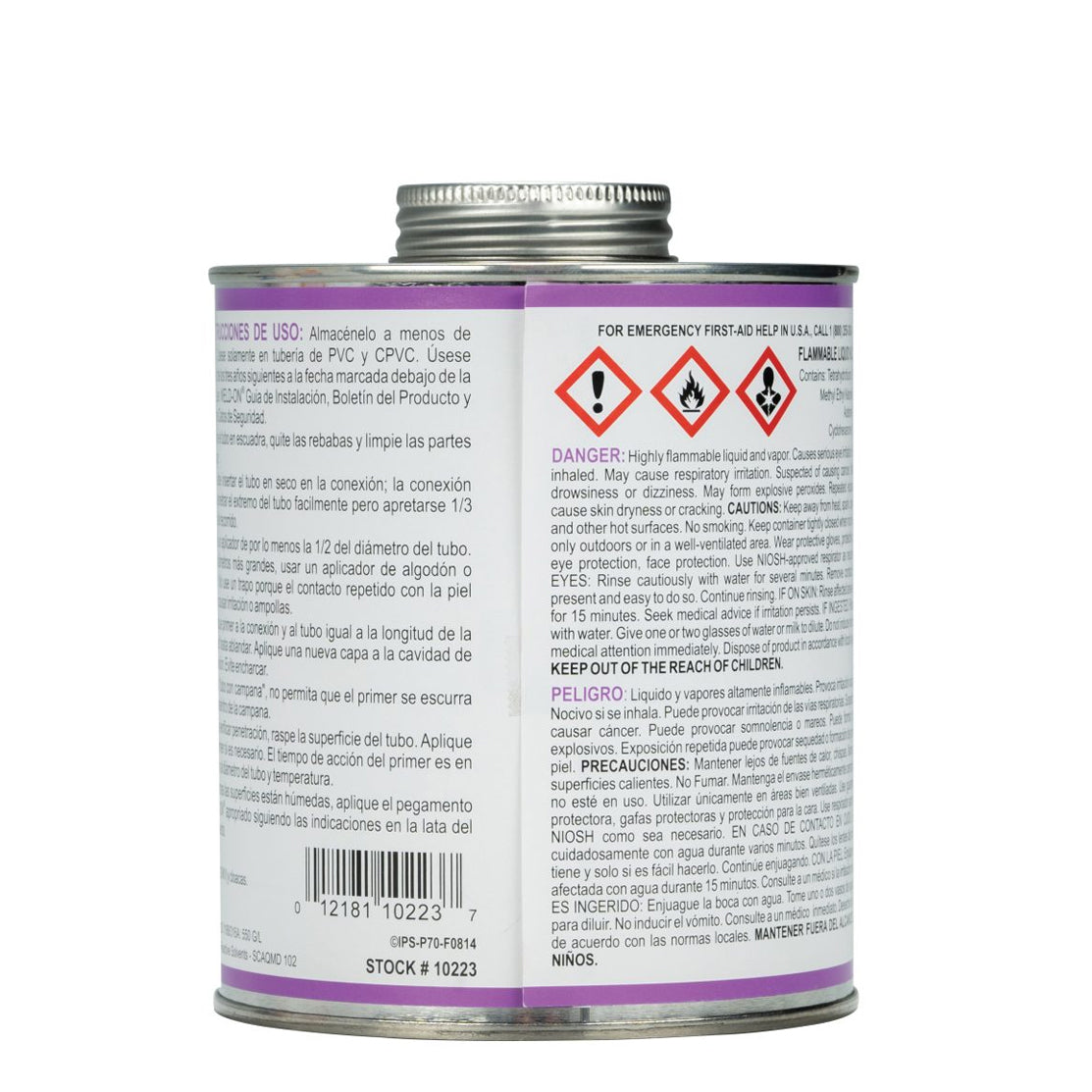 Weld-On 10224 - P-70 PVC & CPVC Purple Primer - 1 Pint
