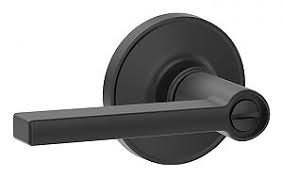 Privacy Lock Solstice Lever with 16254 Latch and 10101 Strike Matte Black Finish