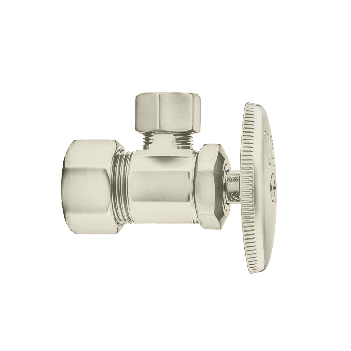 5812-PN - Faucet Angle Stop - 5/8" Comp x 3/8" OD Supply Valve - Polished Nickel