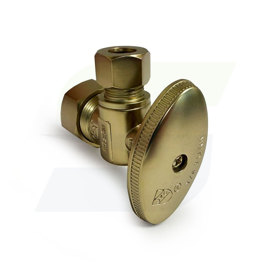 621-8-CB - Quarter Turn Faucet Angle Stop - 5/8" Comp x 3/8" OD Supply Valve - Caramel Bronze