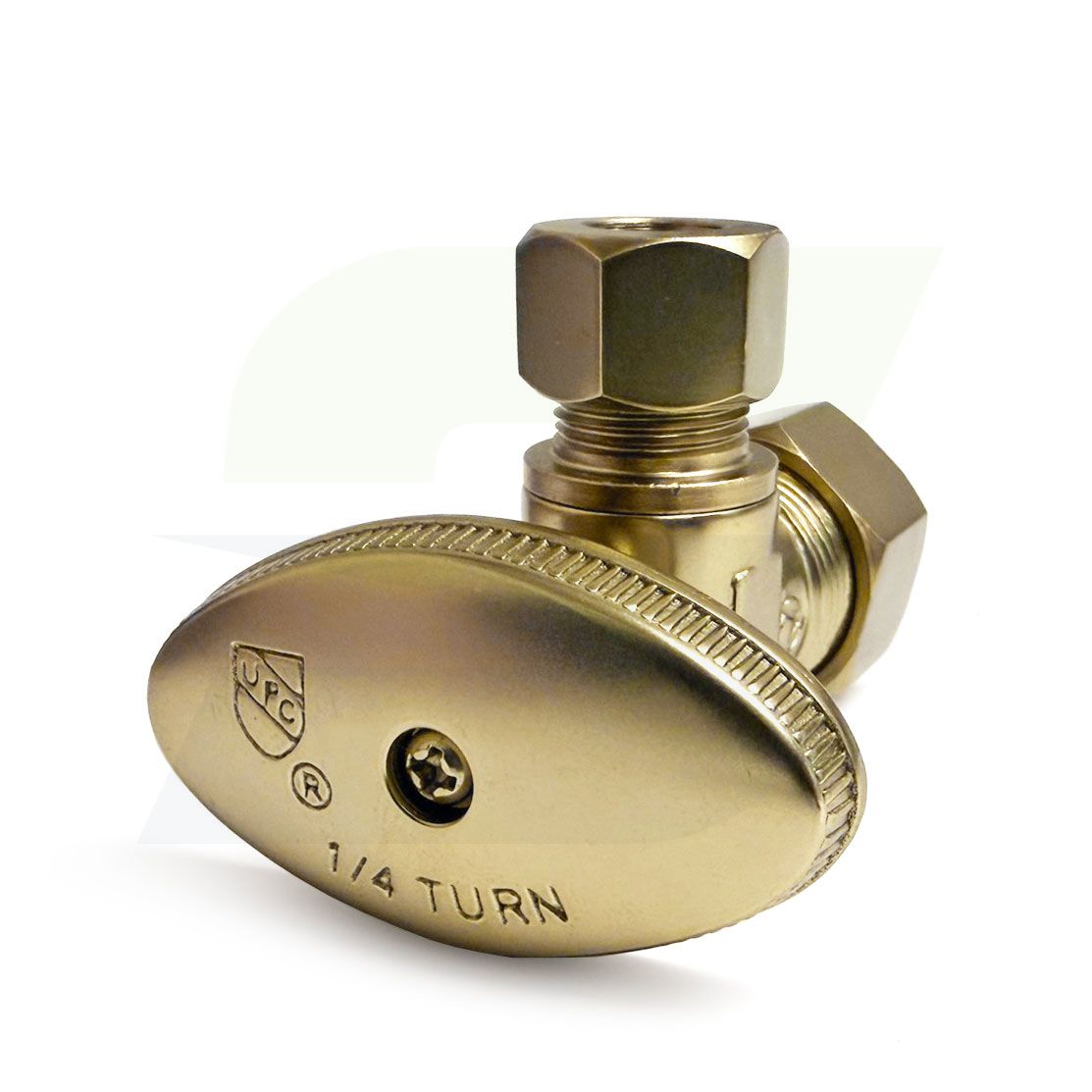 621-8-CB - Quarter Turn Faucet Angle Stop - 5/8" Comp x 3/8" OD Supply Valve - Caramel Bronze