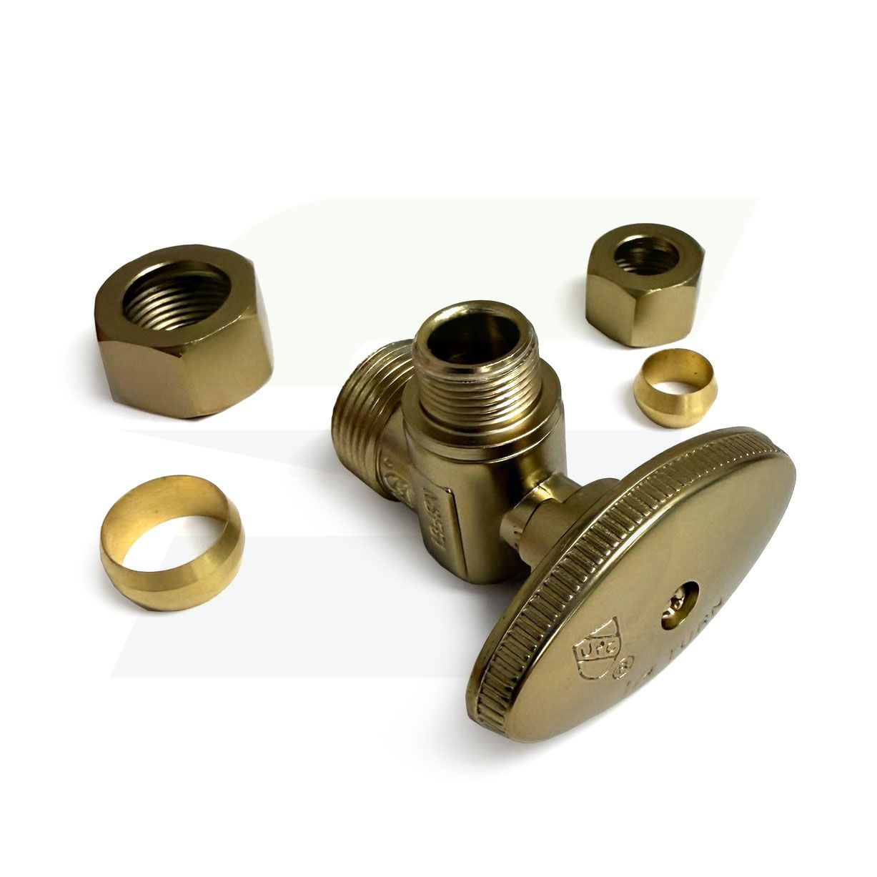 621-8-CB - Quarter Turn Faucet Angle Stop - 5/8" Comp x 3/8" OD Supply Valve - Caramel Bronze